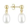 Miadora 6.5-7 mm Freshwater Rice Drop Pearl Earrings in 14 K Yellow Gold