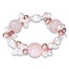 Miadora Bracelet with 6-9 mm White and Pink FW Pearls, and Rose Quartz Gemstones
