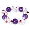 Miadora Bracelet with 4-6 mm White, Pink, Purple and Red Pearls with Amethyst Gemstones