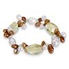 Miadora White, Gold and Brown FW Pearl Bracelet with Lemon Quartz Gemstones