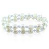 Miadora 2-row 8-9 mm Freshwater White Rice Pearl and 4 mm Lavender Swarovski Crystals Bracelet,...