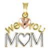 10k Tri-color Gold "We Love You Mom" Charm
