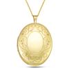 Gold Filled Engraved Oval Locket, with Chain