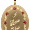 14kt Gold Filled "I Love You" Oval Locket on 18" gold filled chain