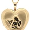 14kt Gold Filled "Angel" Heart Locket on 18" gold filled chain