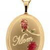 14kt Gold Filled "MOM" Oval Locket on 18" gold filled chain