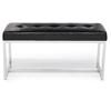 HomeTrends Bench Ottoman - Black/Chrome Finish