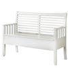 Monarch White Solid Wood Bench With Storage