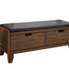 Monarch Dark Walnut Wood Bench With Two Drawers