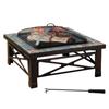 30" Chelsea Slate Top Fire Pit, Rubbed Bronze