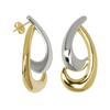 18 K Gold Plated Sterling Silver Two Tone Swirl Earrings