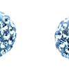 Sterling Silver 8mm Round Stud Earring With Sapphire Colour Crystals
