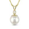 Miadora 7-7.5 mm Freshwater Cultured Pearl and 0.03 ct Diamond Pendant in 14 K Yellow Gold with 1...