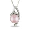 Miadora 9-9.5 mm Freshwater Pink Pearl and 0.04 ct Diamond Pendant in Silver with 18" Silver Cabl...