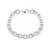 Sterling Silver 8.5" Cable Plain/Knurl Bracelet