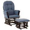 Stork Craft Custom Lily Glider/Ottoman-Black/Blue Denim