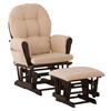 Stork Craft Lily Glider/Ottoman-Espresso/Beige