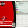 Hilroy Notebook, 5 Subject, 9-½ x 6, 300 Page, Assorted Colours