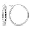 Miadora 1/2 CT TDW Black and White Diamond Hoop Earrings in Sterling Silver