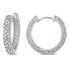 Miadora 0.5 ct tw Round Diamond Sterling Silver Hoop Earrings