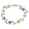 Miadora 6 1/4 ct Multi Gemstone Flower Bracelet in Silver 7 1/2 inches in length