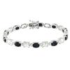 Miadora 19 ct Black Sapphire and White Topaz Bracelet in Silver 7.25" in length