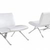 Monarch White PU/Chrome Metal Accent Chair