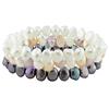 Miadora 7-8 mm Freshwater Pink, Peach, White and Black Irregular Pearl Bracelet, Set of 3