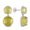 Miadora Sterling Silver Citrine 16 1/3 ct Dangle Earrings