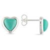 Miadora 8 x 8 mm Heart Shape Turquoise Earrings in Silver