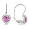 Miadora 1 Carat T.G.W. Created Pink Sapphire and Diamond Accent Sterling Silver Earrings
