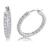 Miadora 3.6 ct Created White Sapphire Hoop Earrings in Silver