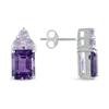 Miadora 5 1/4 ct Amethyst and Pink Amethyst Earrings in Silver
