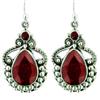 Pearshape Ruby & Garnet Earrings