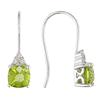 Miadora 2 1/5 ct Peridot and 0.03 ct Diamond Earrings in 10 K White Gold