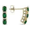 Miadora 7/8 ct Created Emerald and 0.04 ct Diamond Earrings in 10 K White Gold