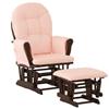 Stork Craft Custom Lily Glider/Ottoman-Espresso/Pink