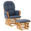 Stork Craft Custom Lily Glider/Ottoman-Natural/Blue Denim