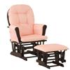 Stork Craft Custom Lily Glider/Ottoman-Black/Pink Gingham