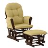 Stork Craft Custom Lily Glider/Ottoman-Espresso/Green