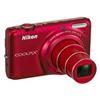 NIKON COOLPIX S6500 RED 16MP 12X WIDE ANGLE 3"