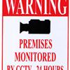 CCTV Security Camera Monitoring Warning Sign 4" X 4"