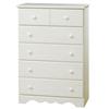South Shore Summer Breeze Collection 5-Drawer Chest (3210035) - White Wash