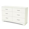 South Shore Step One Collection 6 Drawer Double Dresser - Pure White