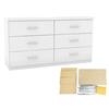 Sonax Willow 6-Drawer Dresser with Double 6-Drawer Kit - White