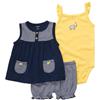Carter's® Girls 3 Piece Bodysuit Set - Infant/Toddler