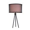 Gen Lite Industrial Chic II Textured Black Table Lamp With Metal And Linen Shade