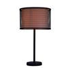 Gen Lite Industrial Chic I Textured Black Table Lamp With Metal And Linen Shade