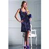 together®/MD Crushed Velvet Dress, Deep Purple