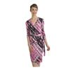 Nygard Collection Splattered Stripes Faux Wrap Dress